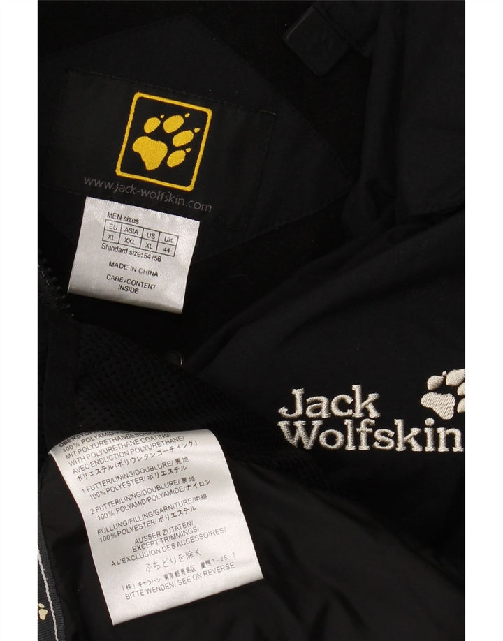 JACK WOLFSKIN Veste coupe-vent à capuche pour homme UK 44 XL Noir Colourblock