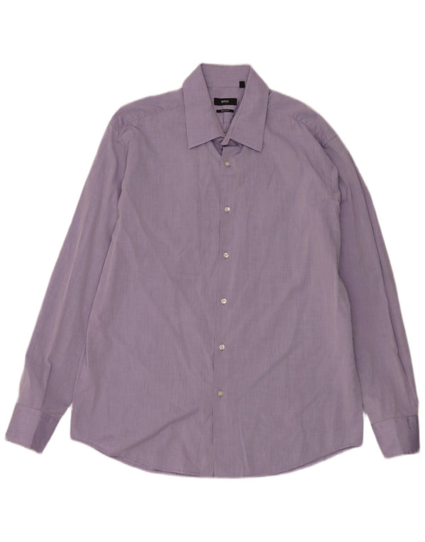 Hugo Boss Chemise Regular Fit Homme Taille 44 17 1/2 XL Coton Violet