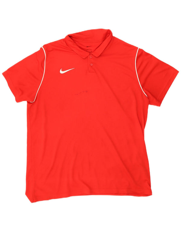 Nike Polo Dri Fit pour homme 2XL Rouge Polyester