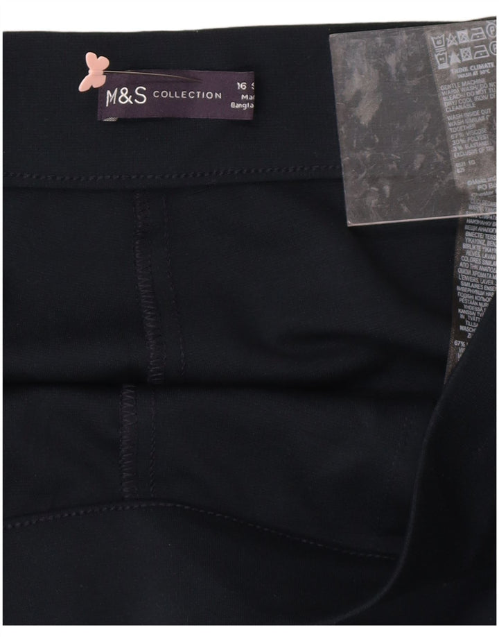 MARKS & SPENCER Pantalon décontracté pour femme UK 16 Large W33 L27 Bleu marine