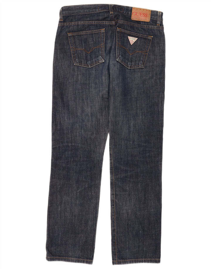 Guess Jean Droit Femme W29 L28 Bleu Marine Coton