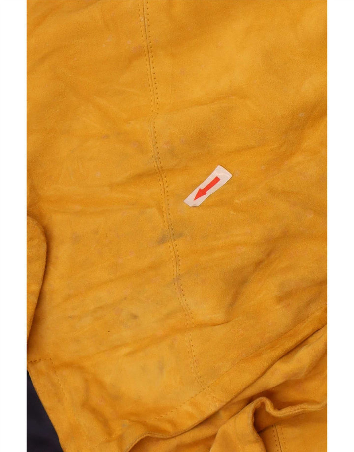 Concerto Manteau en daim pour femme UK 12 Cuir jaune moyen