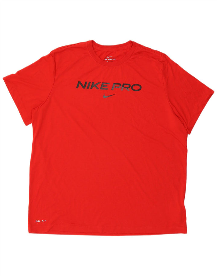 NIKE Hommes Dri Fit Graphic T-Shirt Top 2XL Rouge Polyester