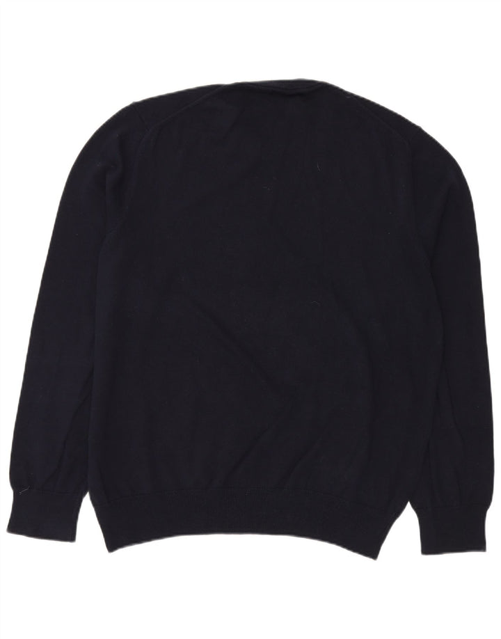 MARKS & SPENCER Pull col rond homme XL bleu marine coton