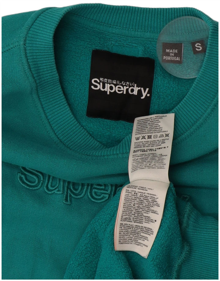 SUPERDRY Sweat-shirt graphique pour hommes, petit coton turquoise
