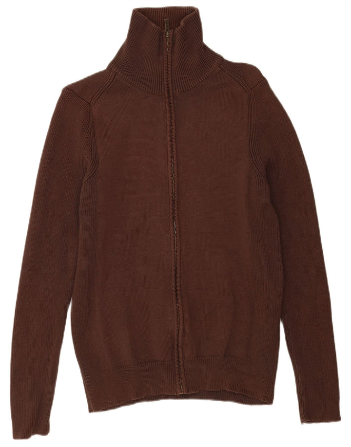 Zara Cardigan Homme Pull Large Marron Coton