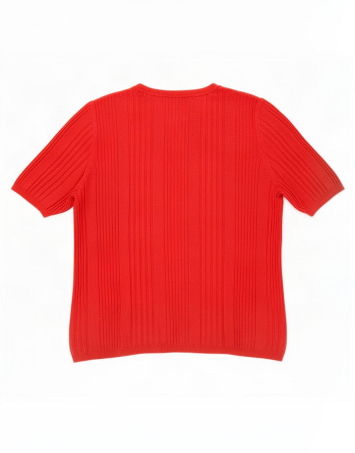 Marks & Spencer T-Shirt Femme UK 12 Medium Rouge Viscose
