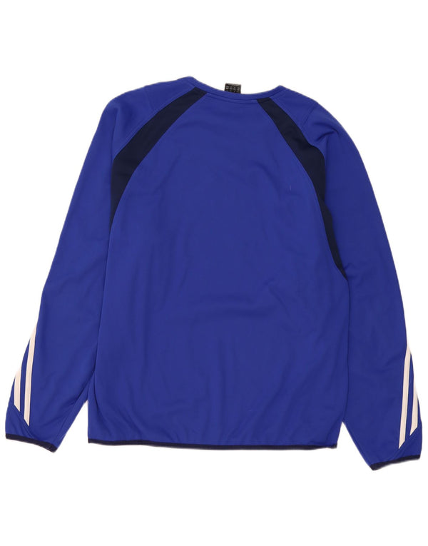 Adidas Climawarm Top à manches longues pour homme UK 40/42 Bleu marine moyen Colourblock