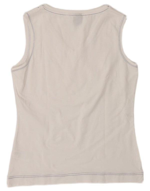 Reebok Débardeur Femme UK 14 Large Blanc Coton