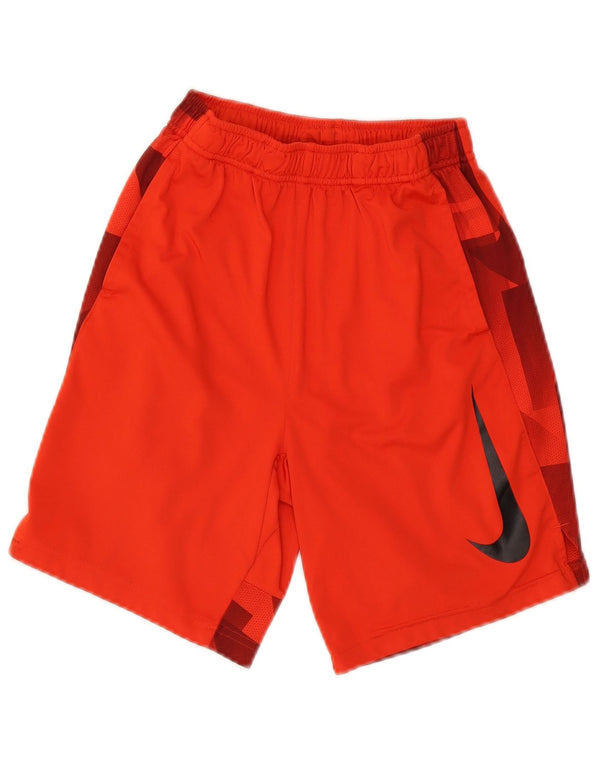 Nike Boys Dri Fit Graphic Sport Shorts 10-11 Years Medium Red Geometric