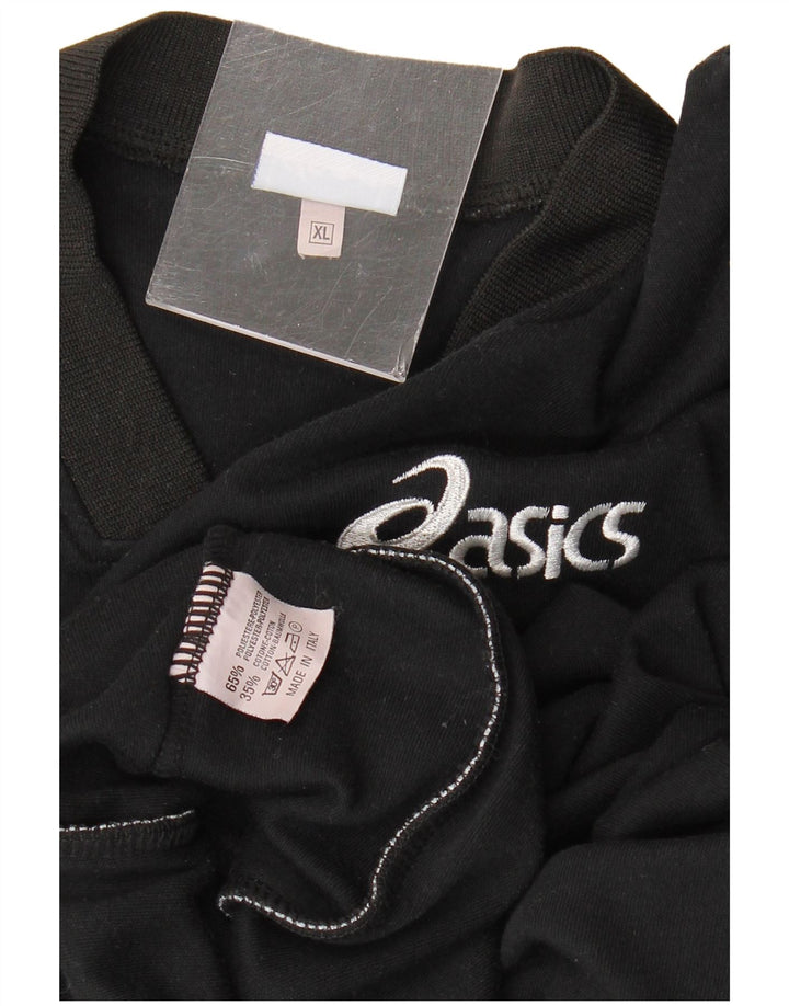 Asics T-shirt slim fit graphique pour hommes XL Noir Polyester