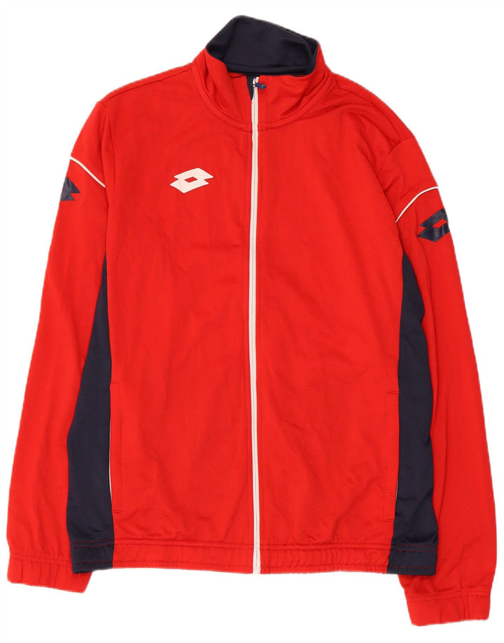 LOTTO Veste de Survêtement Graphique Homme Rouge Moyen Polyester Colorblock