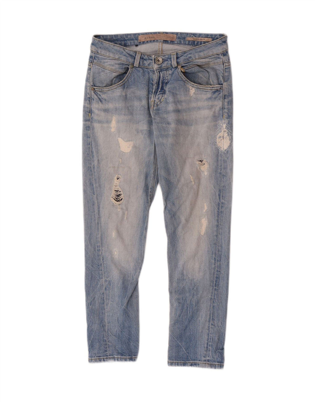 Guess Jean Slim effet vieilli W26 L24 en coton bleu pour femme