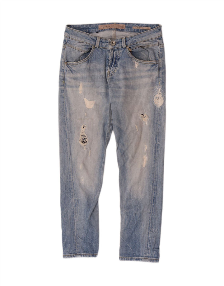 Guess Jean Slim effet vieilli W26 L24 en coton bleu pour femme