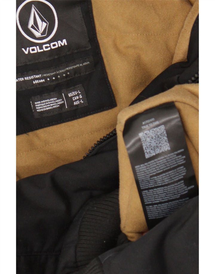 Volcom Veste bomber à capuche pour homme UK 40 Large Noir Polyester