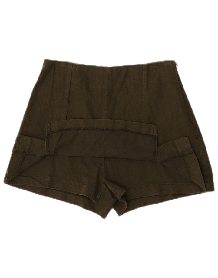 Zara Femme Hot Pants XS W24 Kaki Coton