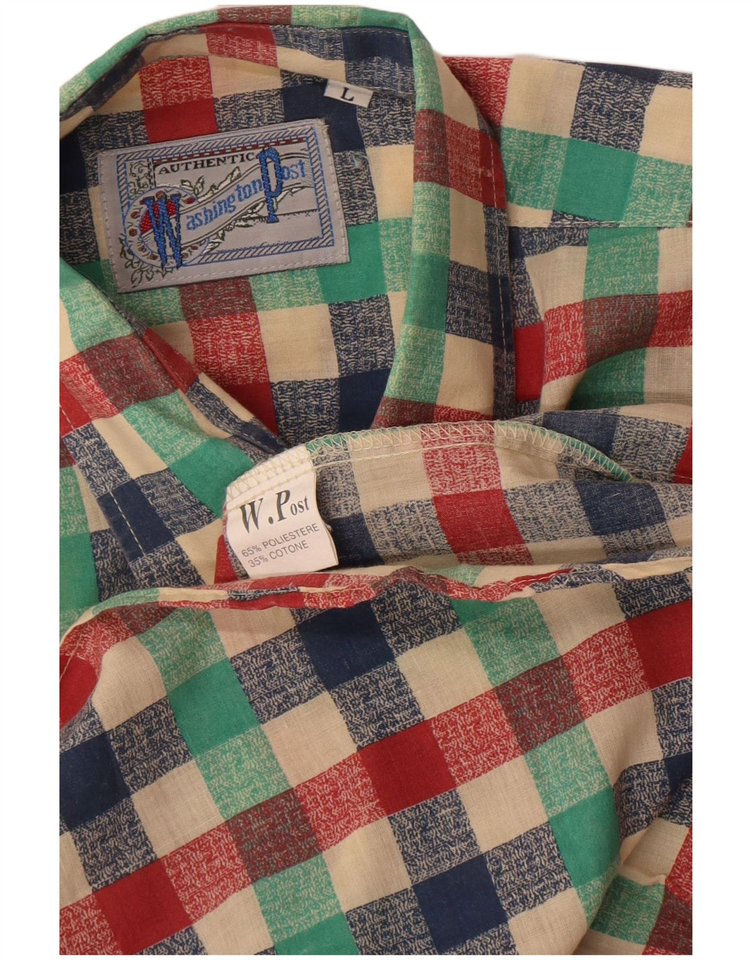 Chemise Homme Vintage Grand Vichy Multicolore Polyester