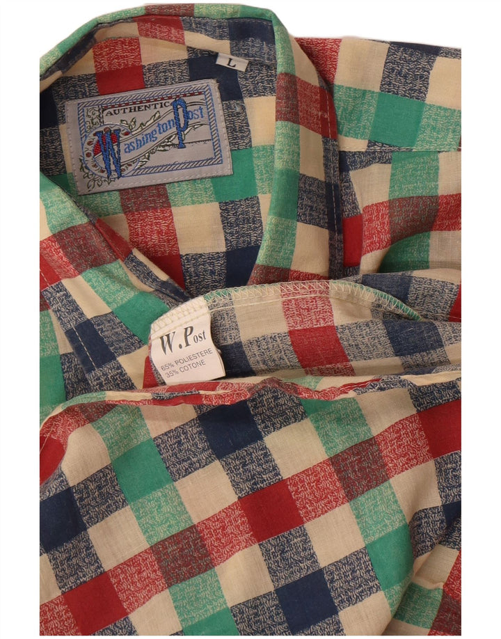 Chemise Homme Vintage Grand Vichy Multicolore Polyester