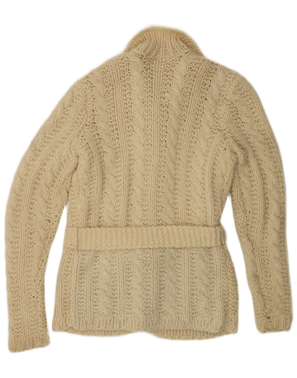 vintage Femme Cardigan Pull UK 12 Moyen Off White