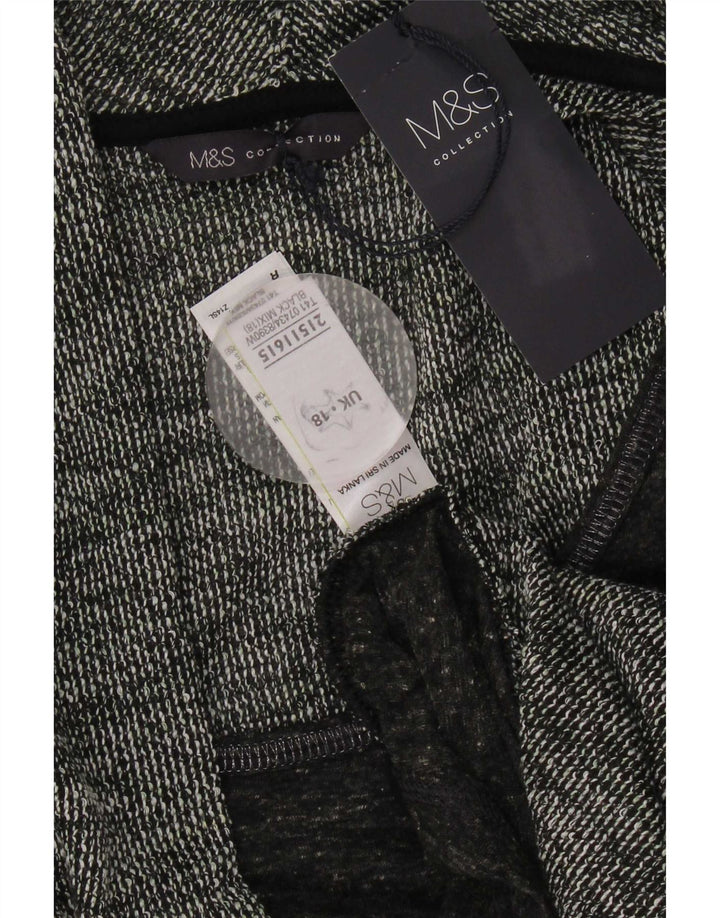 Marks & Spencer Pull Cardigan Ouvert pour Femme UK 18 XL Gris Polyester