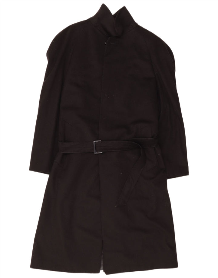 vintage Homme Pardessus IT 48 Moyen Noir Cachemire