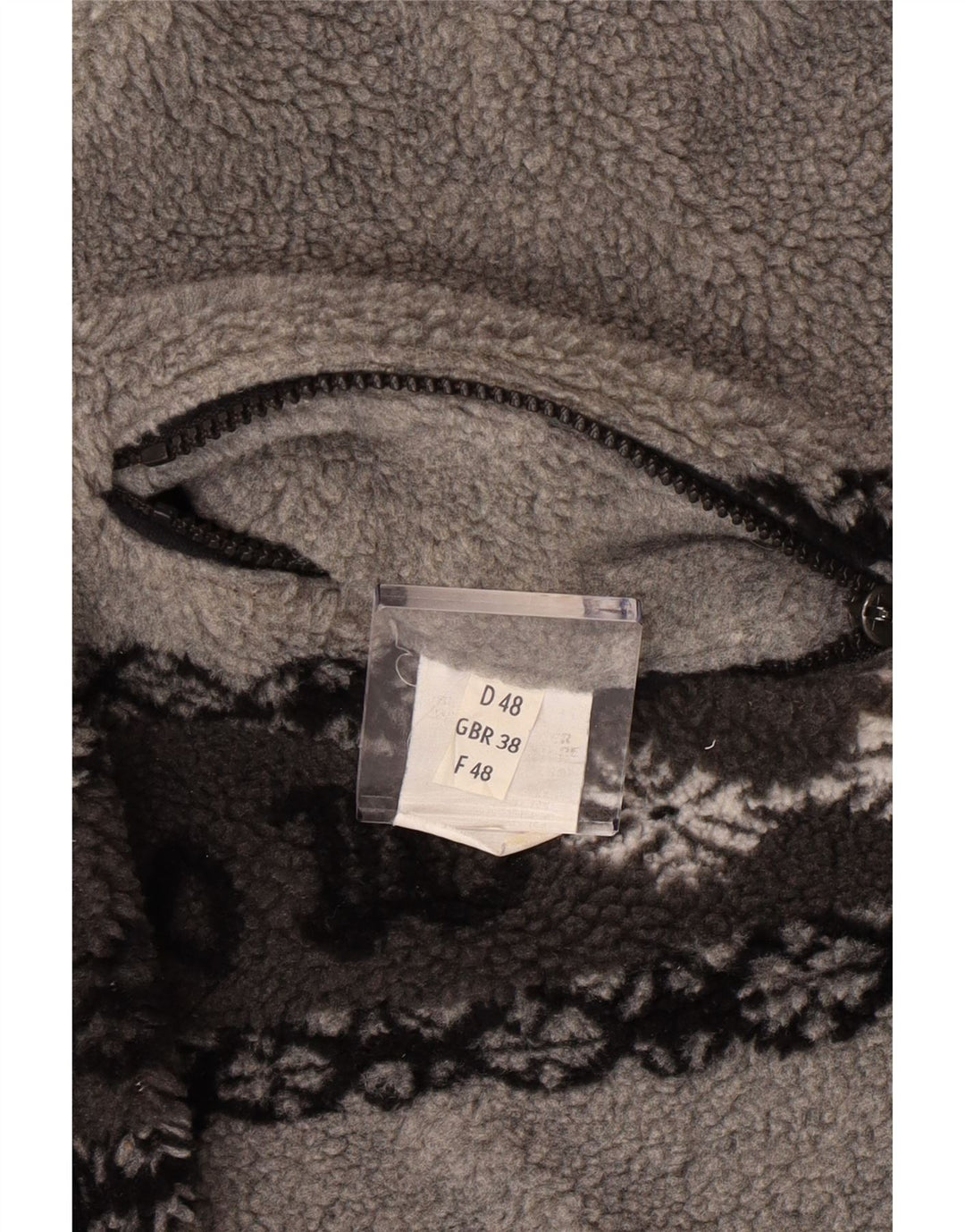 VINTAGE Veste polaire réversible graphique pour homme UK 38 Gris moyen Fair Isle