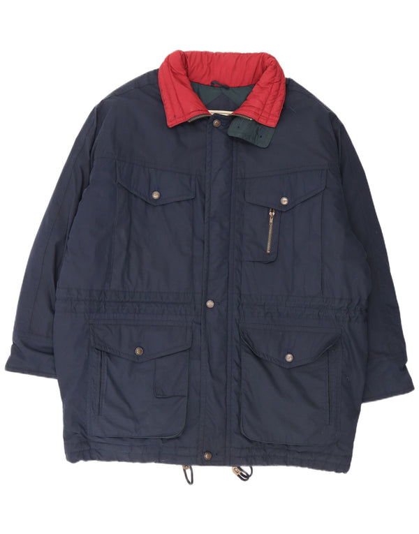 Conte Massimo Veste matelassée pour homme IT 56 3XL Bleu marine Colourblock Coton