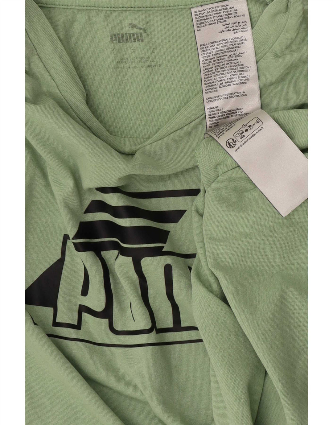 Puma T-Shirt Graphique Homme Vert Large Coton