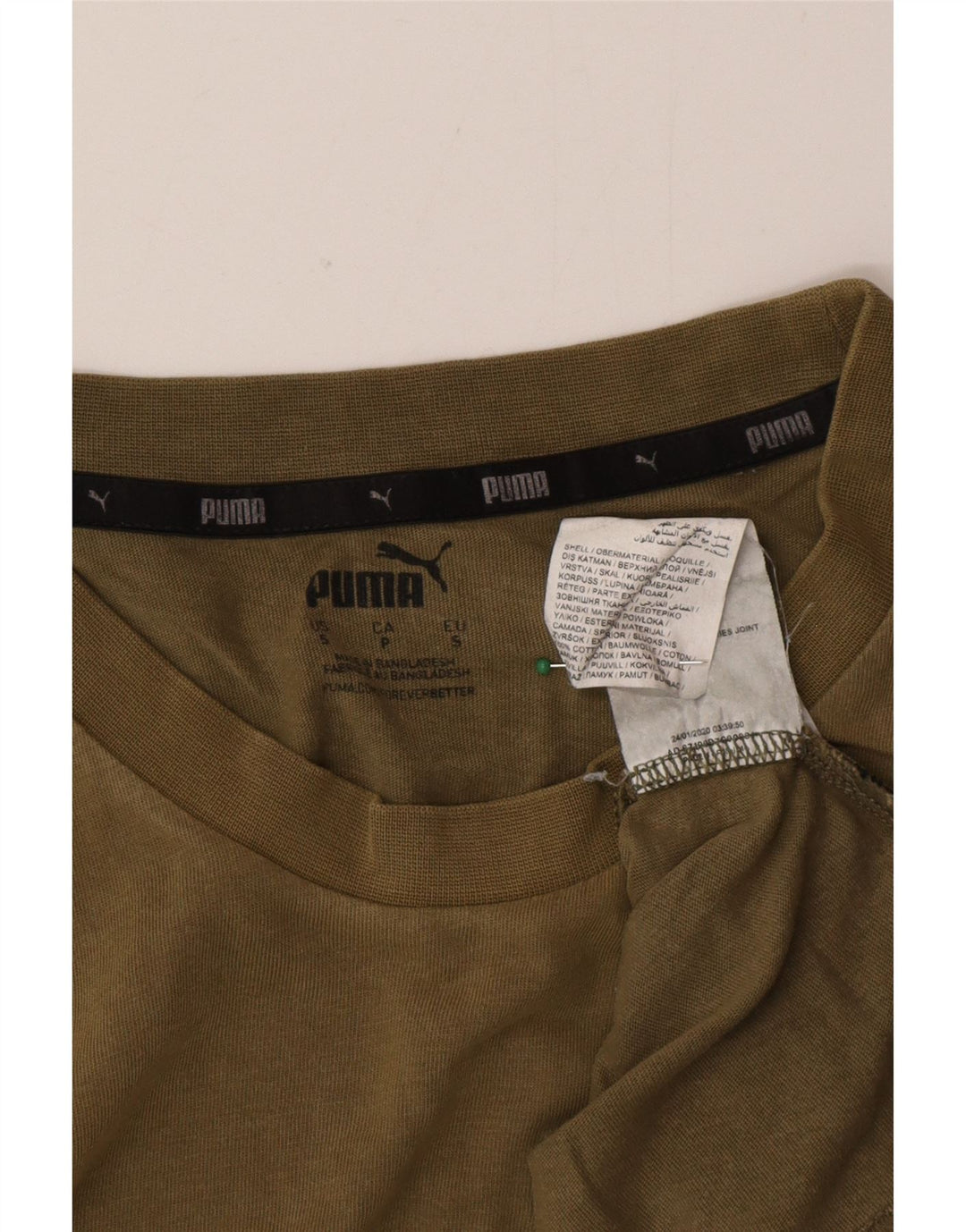 Puma T-Shirt Graphique Homme Petit Kaki Coton