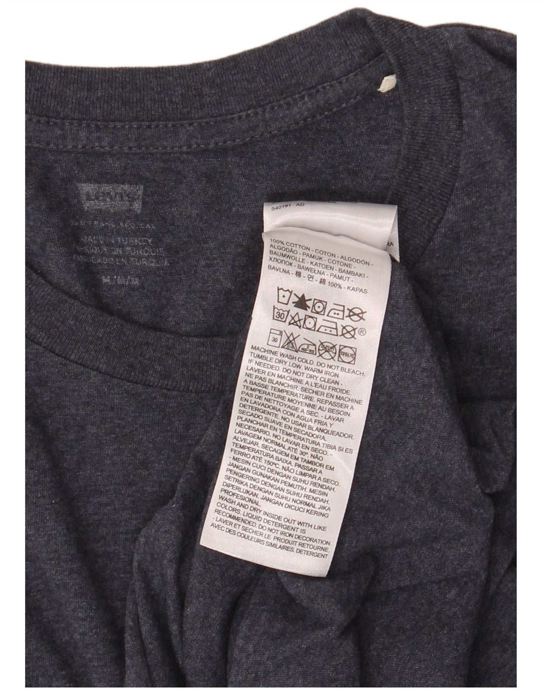 Levi's T-Shirt Top Homme Bleu Marine Moucheté Coton