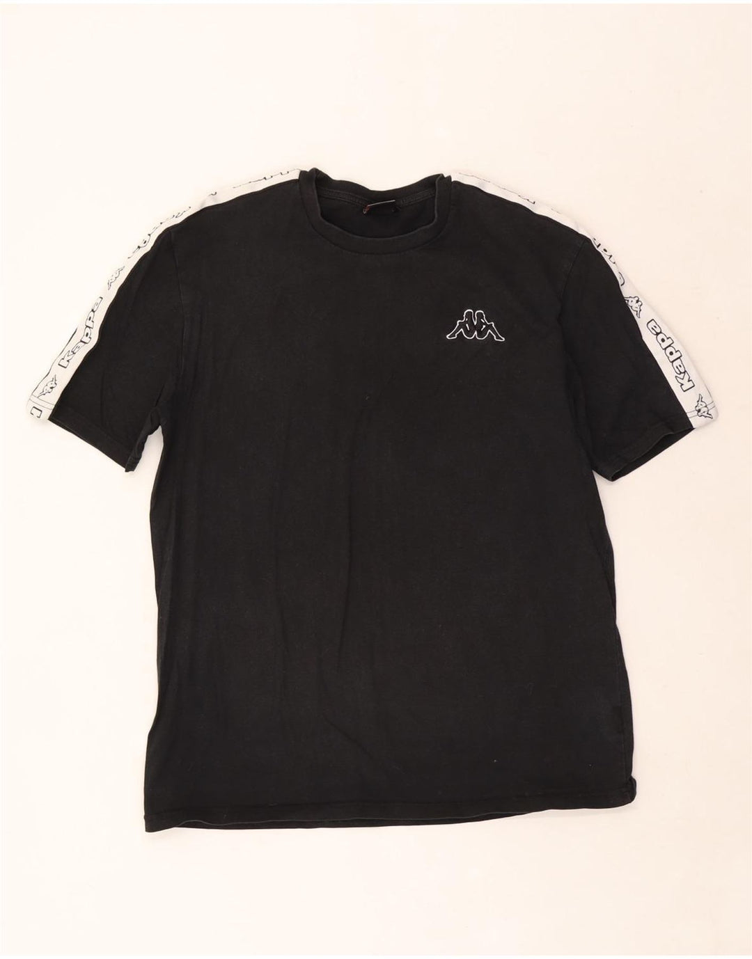 Kappa Mens Graphic T-Shirt Top Large Noir Coton