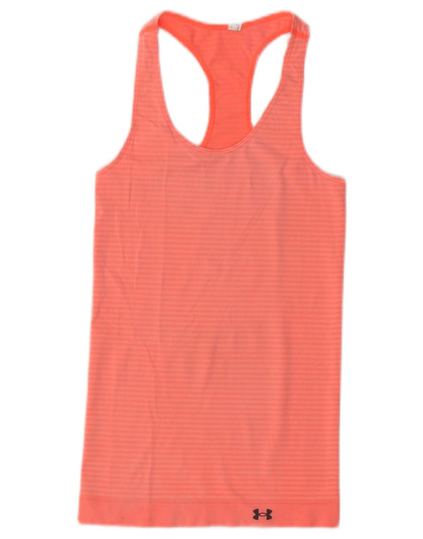 Under Armour Womens Vest Top UK 8 Small Pink Striped