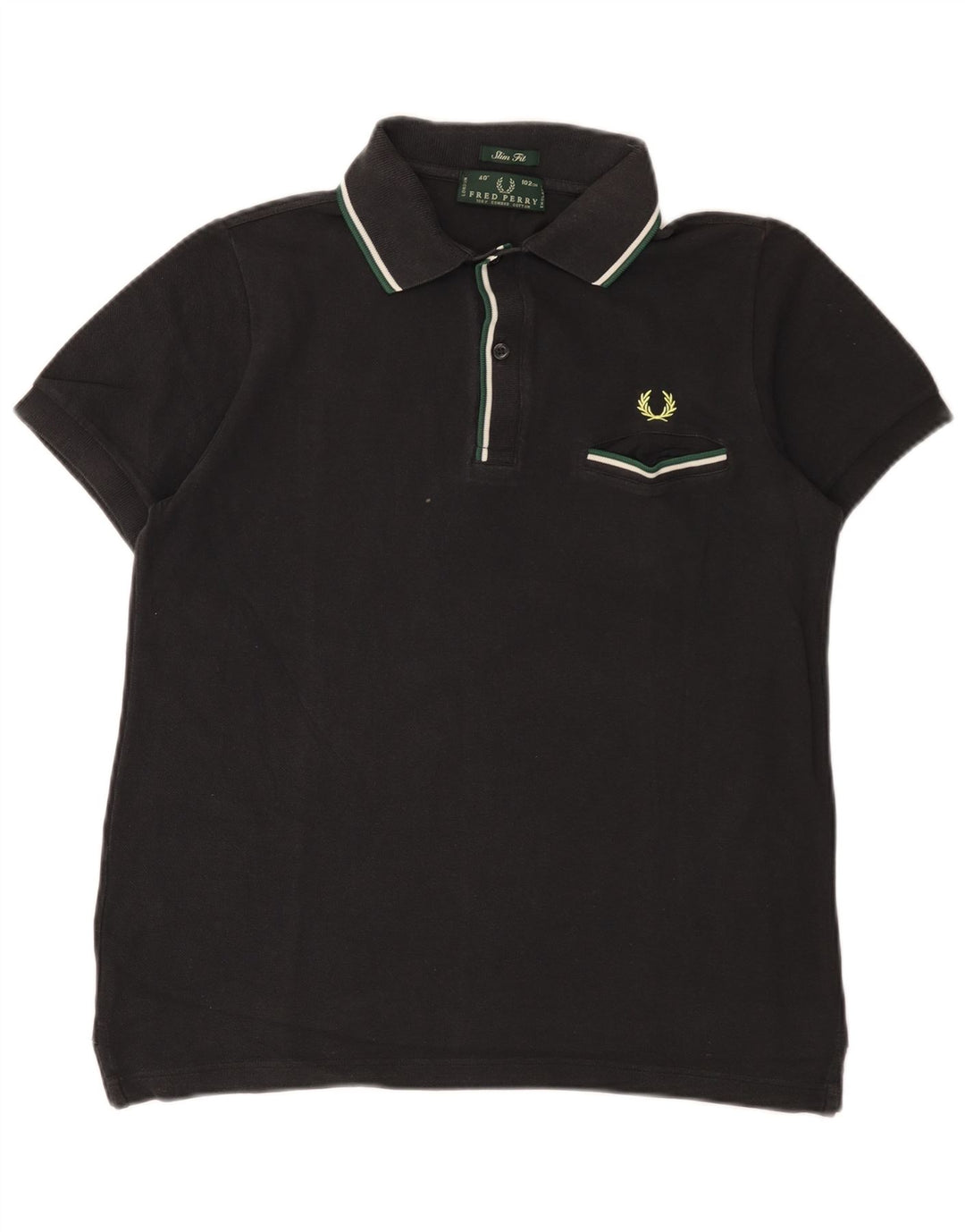 Fred Perry Polo Slim Fit Homme Coton Noir Moyen