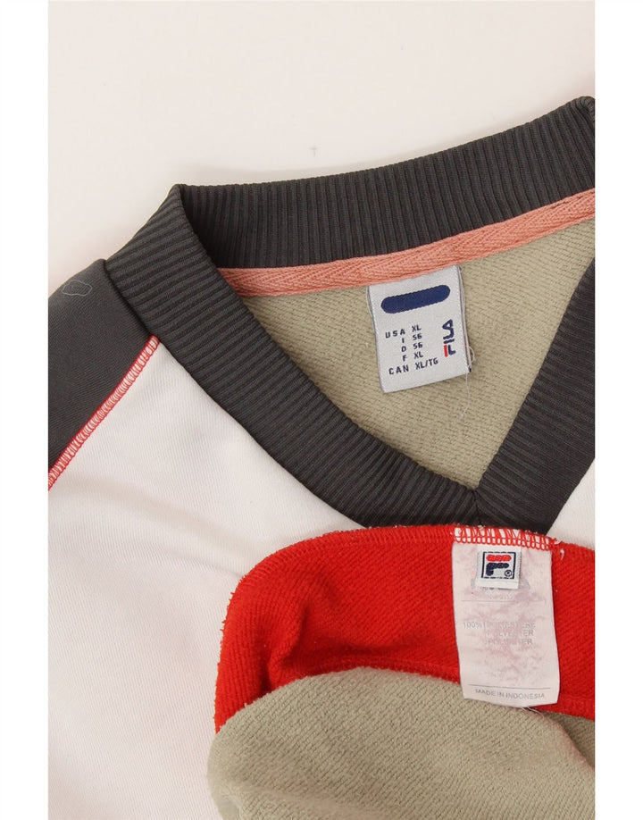 FILA Homme Sweatshirt Jumper XL Multicolore Colourblock Polyester