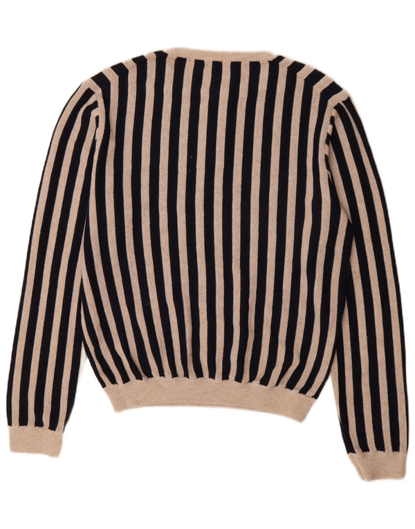 Reiss Pull col zippé pour femme UK 14 Polyester rayé noir moyen