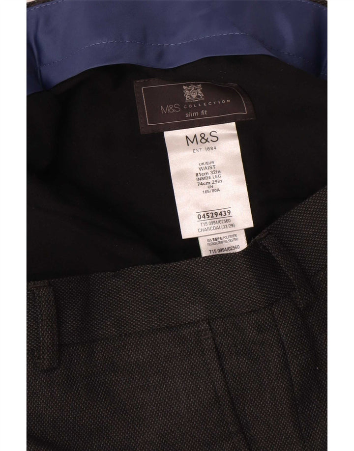 Marks & Spencer Pantalon de costume coupe slim pour homme W32 L29 Gris Polyester
