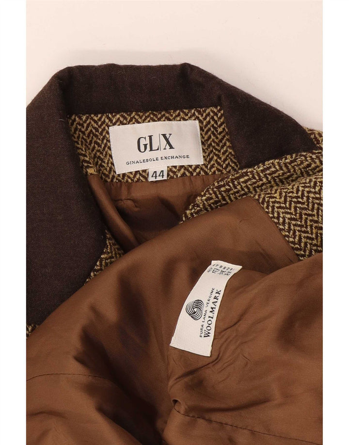 Ginalebole Veste blazer à 3 boutons pour femme IT 44 Marron moyen à chevrons