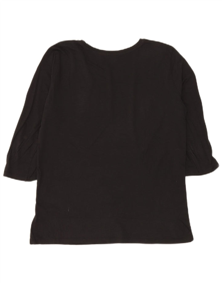 Marella Femme EMME Haut Graphique Manches 3/4 UK 12 Moyen Noir