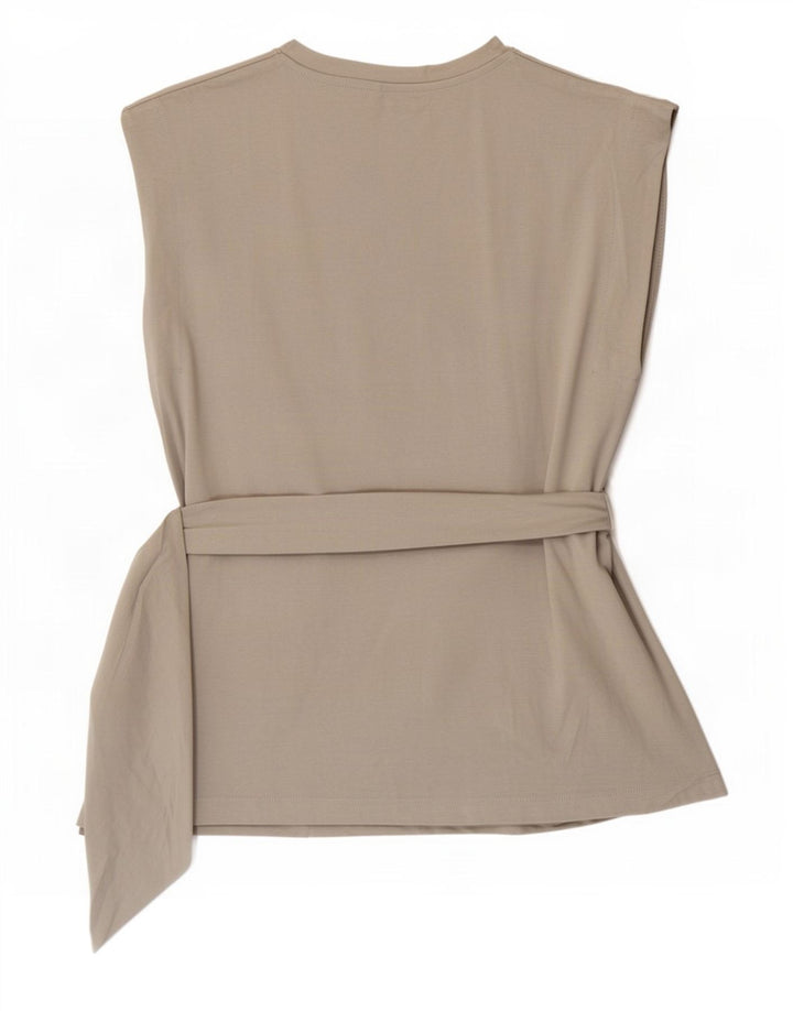Zara Débardeur Femme UK 14 Coton Gris Moyen