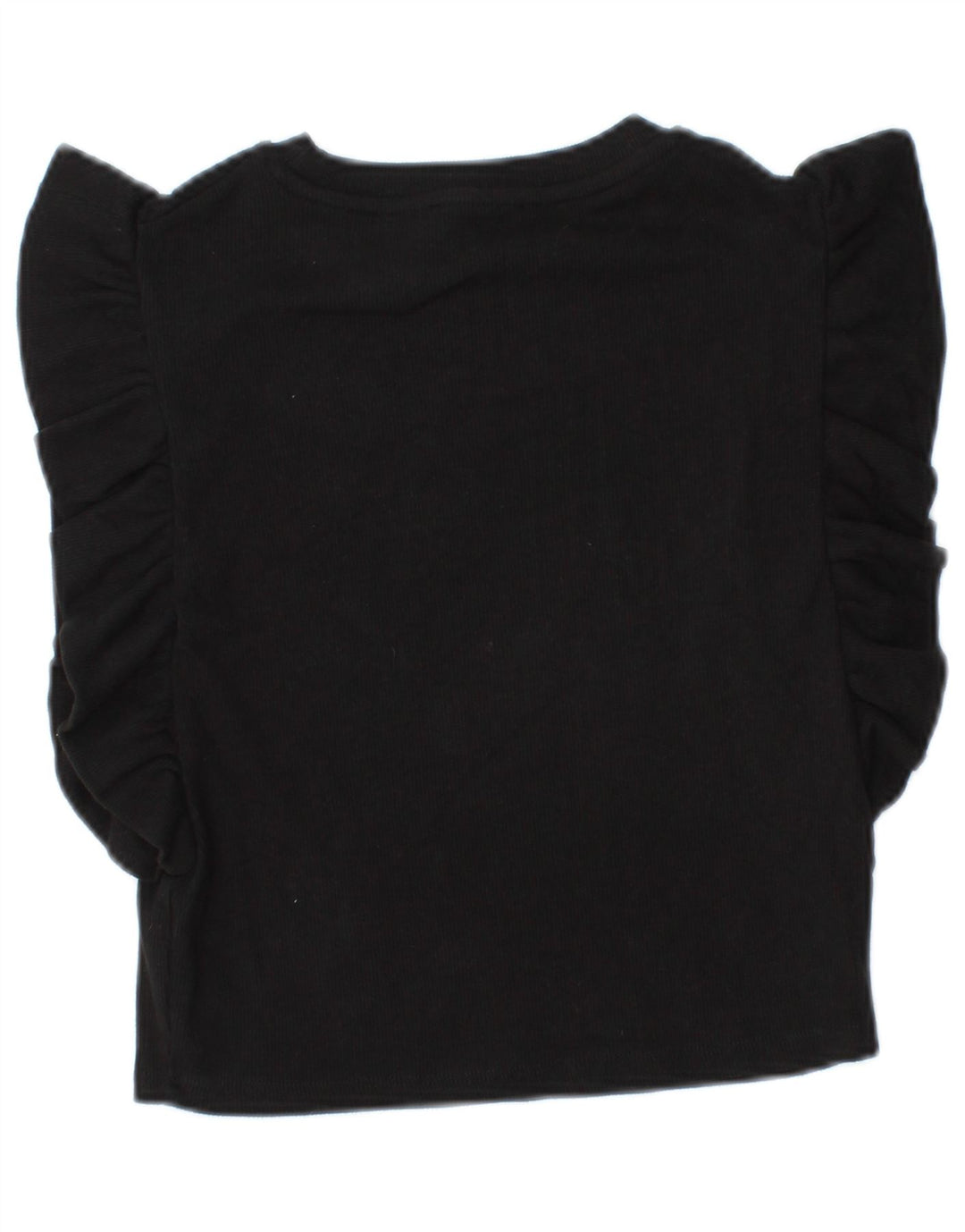 Zara Womens Crop Blouse Top UK 8 Petit Noir Coton
