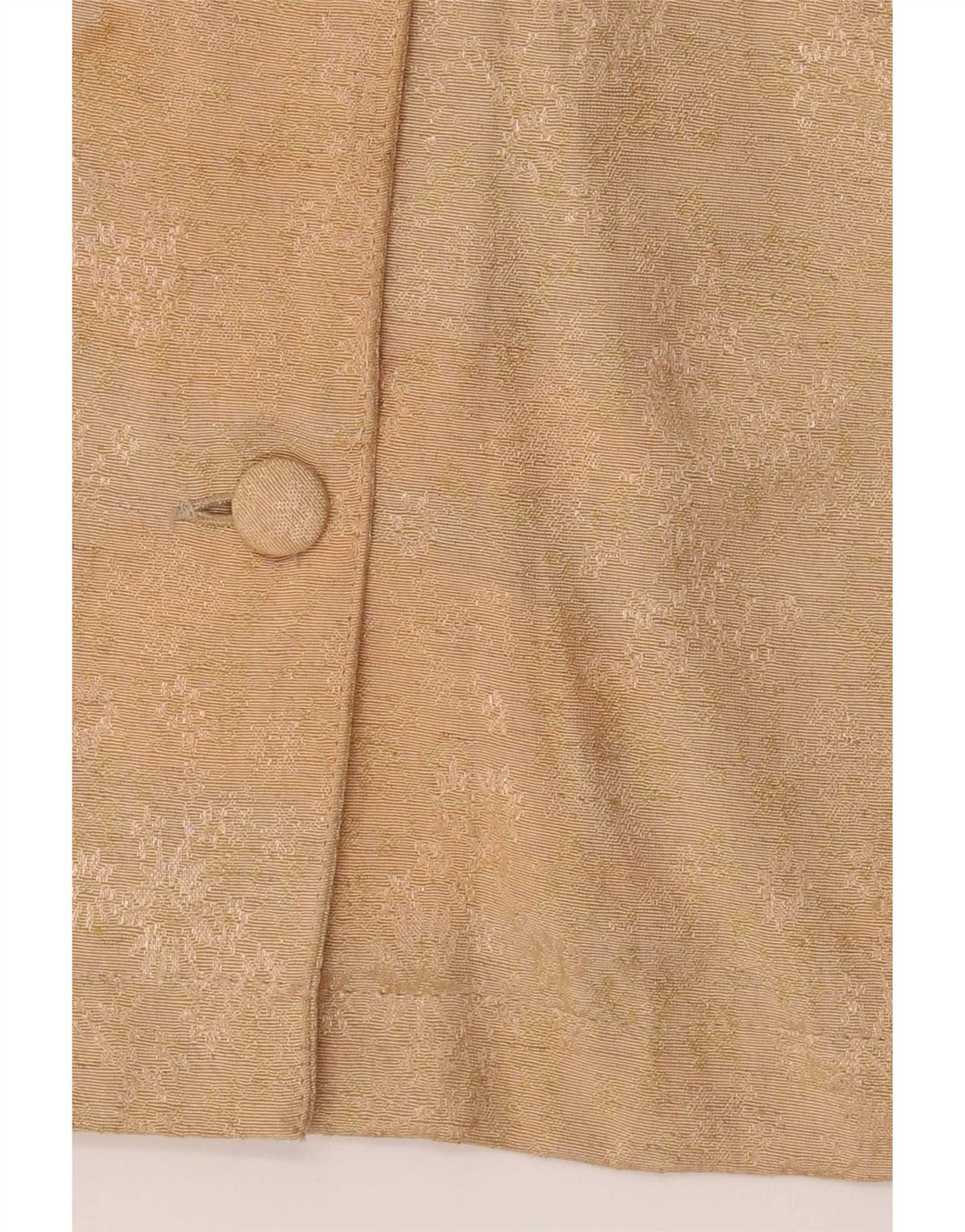 vintage Femme Manches Courtes Blazer Veste UK 14 Moyen Beige Floral