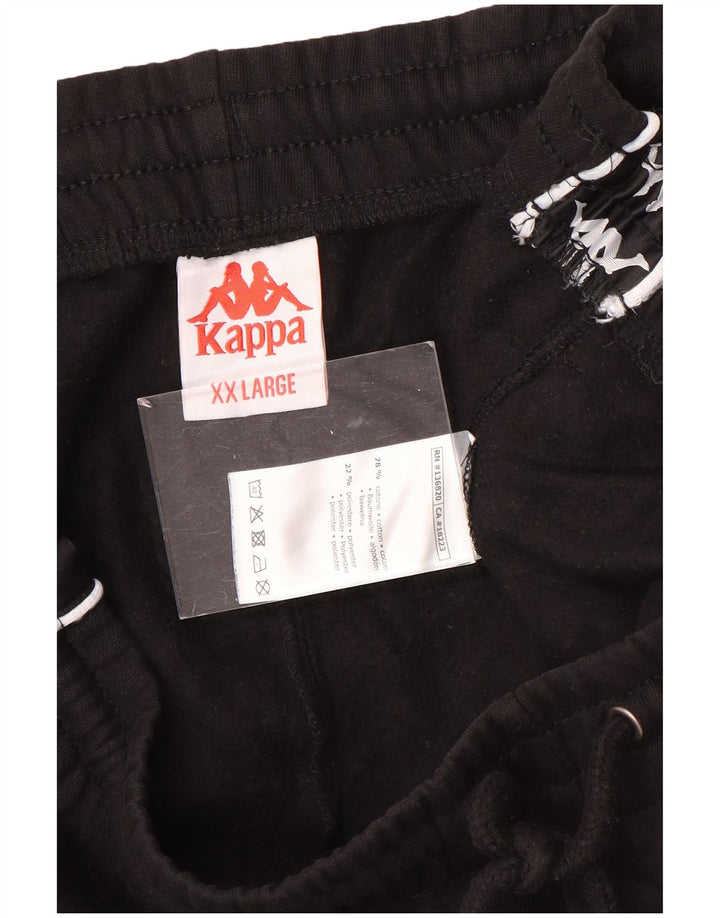 KAPPA Pantalon de Survêtement Graphique Homme Joggers 2XL Noir Coton