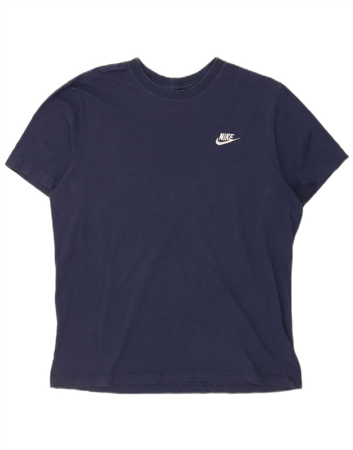 Nike T-Shirt Homme Bleu Marine Moyen Coton