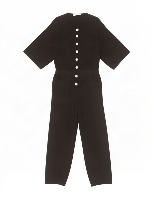 Zara Combinaison à manches 3/4 pour femme UK 14 Noir moyen