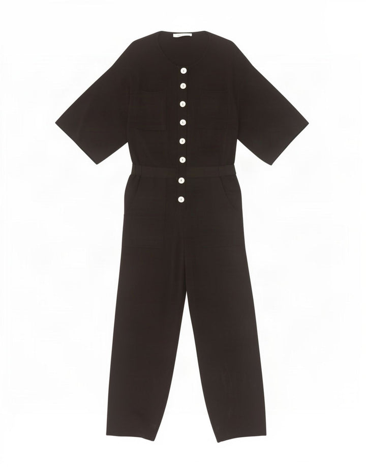 Zara Combinaison à manches 3/4 pour femme UK 14 Noir moyen