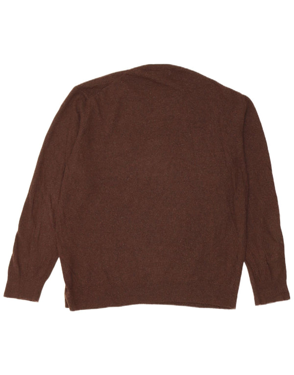 Zara Pull ras du cou pour femme UK 16 Large Marron Viscose