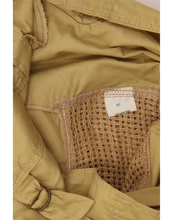 vintage Femme Batwing Bomber Jacket UK 14 Coton Jaune Moyen