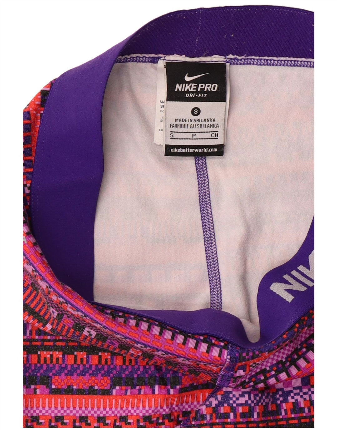 NIKE Legging graphique Dri Fit pour femme UK 8 petit motif géométrique multicolore