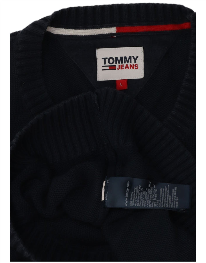 Tommy Hilfiger Pull à col rond pour homme en coton bleu marine Taille L