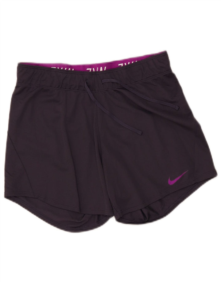 NIKE Short de sport Dri Fit pour femme UK 6 XS Violet Polyester